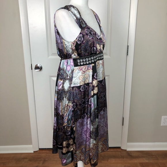 Motherhood Maternity Embellished Print Dress M D8 - Picture 4 of 8